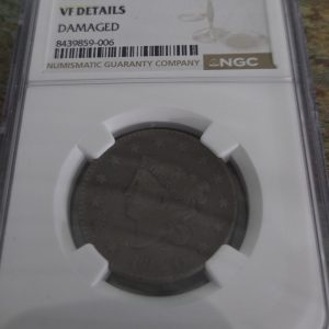 1820 CORONET HEAD LARGE CENT GRADED VF DETAILS WITH DAMAGE BY NGC
