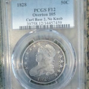 1828 CAPPED BUST HALF DOLLAR GRADED G12 BY PCGS