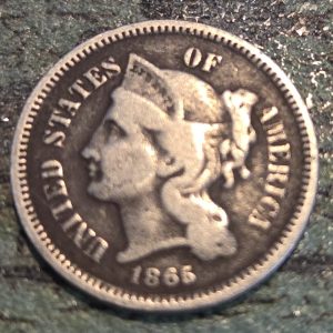 1865 3-CENT NICKEL COIN