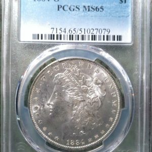 1884-O MORGAN SILVER DOLLAR MS65 PCGS