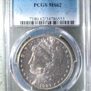 1887-S MORGAN SILVER DOLLAR MS62 PCGS