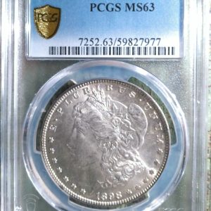 1898 MORGAN SILVER DOLLAR  MS63 PCGS