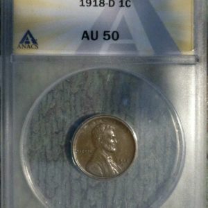 1918-D LINCOLN WHEAT CENT AU50 ANACS