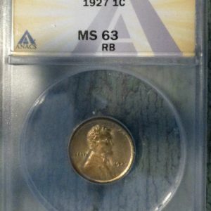 1927 LINCOLN WHEAT CENT MS63RB ANACS