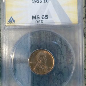 1935 LINCOLN WHEAT CENT MS65RD ANACS