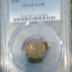 1936 LINCOLN WHEAT CENT AU58BN PCGS