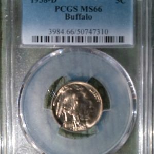 1938-D BUFFALO NICKEL MS66 PCGS