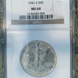 1941-S WALKING LIBERTY HALF DOLLAR MS64 NGC