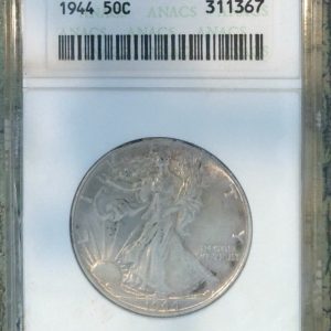 1944 WALKING LIBERTY HALF DOLLAR AU58 ANACS