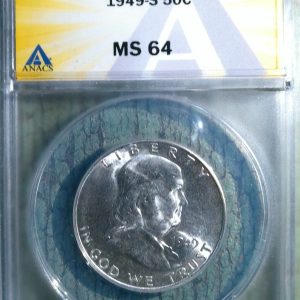 1949-S FRANKLIN HALF DOLLAR MS64 ANACS