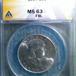 1954 FRANKLIN HALF DOLLAR MS63FBL FULL BELL LINES ANACS