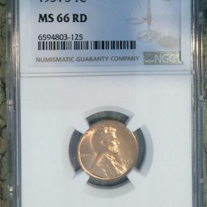 1954-S LINCOLN WHEAT CENT MS66RD NGC
