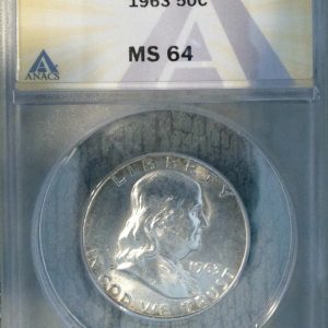 1963 FRANKLIN HALF DOLLAR MS64 ANACS