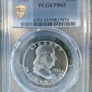 1963 FRANKLIN HALF DOLLAR GRADED PR65 BY PCGS