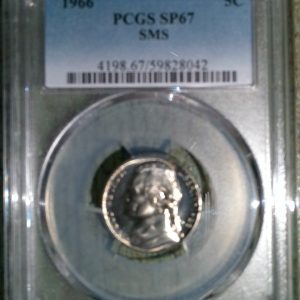 1966 JEFFERSON NICKEL SP67SMS PCGS