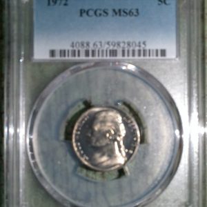 1972 JEFFERSON NICKEL MS63 PCGS