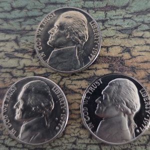 1977, 1977-D, 1977-S JEFFERSON NICKEL UNCIRCULATED MINT STATE