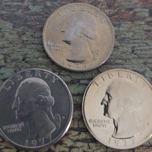 1977, 1977-D, 1977-S  CLAD WASHINGTON QUARTER SET UNCIRCULATED MS