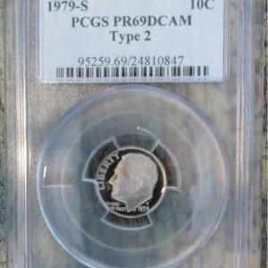 1979-S ROOSEVELT PROOF DIME PR69DCAM TYPE 2 PCGS
