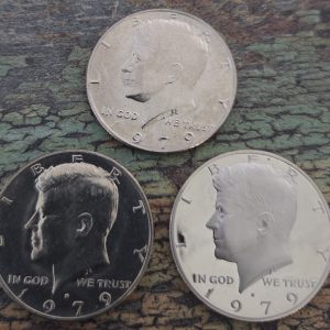 1979, 1979-D, 1979-S KENNEDY CLAD HALF DOLLAR SET UNCIRCULATED MS