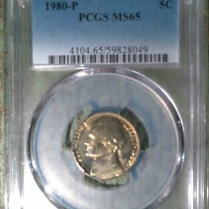 1980-P JEFFERSON NICKEL MS65 PCGS