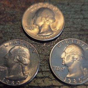 1980-P, 1980-D, 1980-S  CLAD WASHINGTON QUARTER SET MS