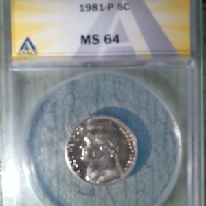 1981-P JEFFERSON NICKEL MS64 ANACS