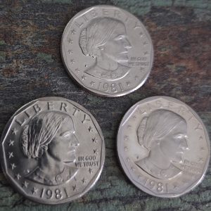 1981, 1981-D, 1981-S  SUSAN B. ANTHONY DOLLAR SET UNCIRCULATED MS