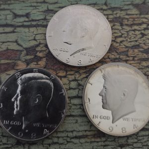 1984-P, 1984-D, 1984-S KENNEDY CLAD HALF DOLLAR SET UNCIRCULATED MS