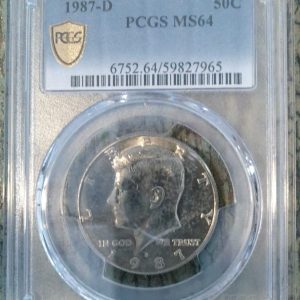 1987-D KENNEDY HALF DOLLAR MS64 PCGS