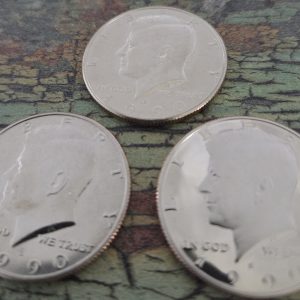 1990-P, 1990-D, 1990-S KENNEDY CLAD HALF DOLLAR SET UNCIRCULATED MS