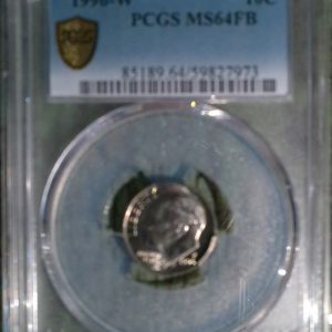 1996-W ROOSEVELT DIME MS64FB FULL BELTS PCGS