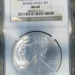 2014 (S) SILVER EAGLE DOLLAR MS69 NGC