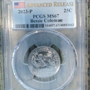 2023--P WASHINGTON QUARTER MS67 BESSIE COLEMAN