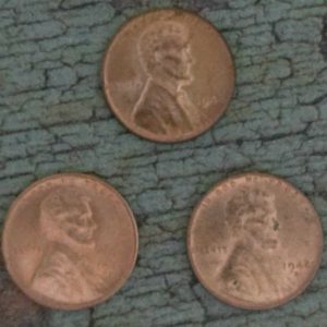 1944, 1944-D, 1944-S LINCOLN WHEAT CENT SET