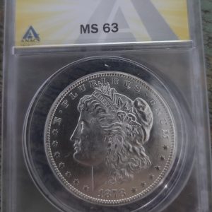 1878-S MORGAN SILVER DOLLAR GRADED MS63 BY ANACS