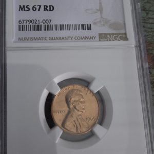 1965 LINCOLN MEMORIAL CENT SMS GRADED MS66RD RED BY NGC