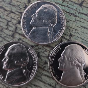 1986-P, 1986-D, 1986-S JEFFERSON NICKEL UNCIRCULATED MS