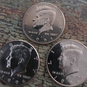 1996-P, 1996-D, 1996-S KENNEDY CLAD HALF DOLLAR SET UNCIRCULATED MS
