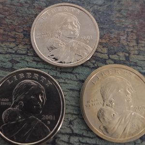 2001-P, 2001-D, 2001-S  SACAGAWEA DOLLAR SET UNCIRCULATED MS