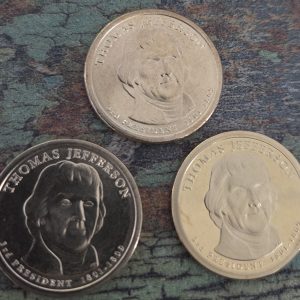 2007-P, 2007-D, 2007-S THOMAS JEFFERSON PRES DOLLAR SET UNCIRCULATED