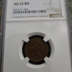 1887 INDIAN CENT GRADED AU55BN BY NGC