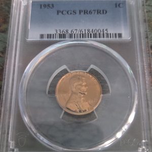 1953 LINCOLN WHEAT REVERSE CENT GRADED PR67RD BY PCGS