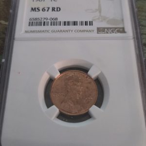 1987 LINCOLN MEMORIAL CENT GRADED MS67RD BY NGC