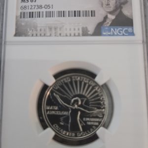 2022-D WASHINGTON QUARTER GRADED MS67 BY NGC MAYA ANGELOU