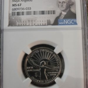 2022-P WASHINGTON QUARTER GRADED MS67 BY NGC MAYA ANGELOU