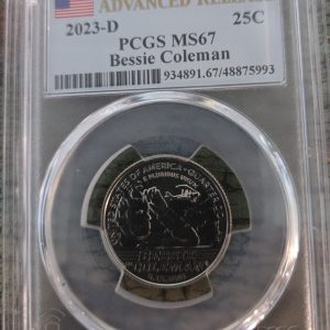 2023-D WASHINGTON QUARTER GRADED MS67 BY PCGS BESSIE COLEMAN