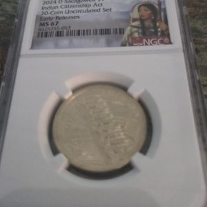2024-D  SACAGAWEA DOLLAR GRADED MS67 BY NGC-INDIAN CITIZENSHIP